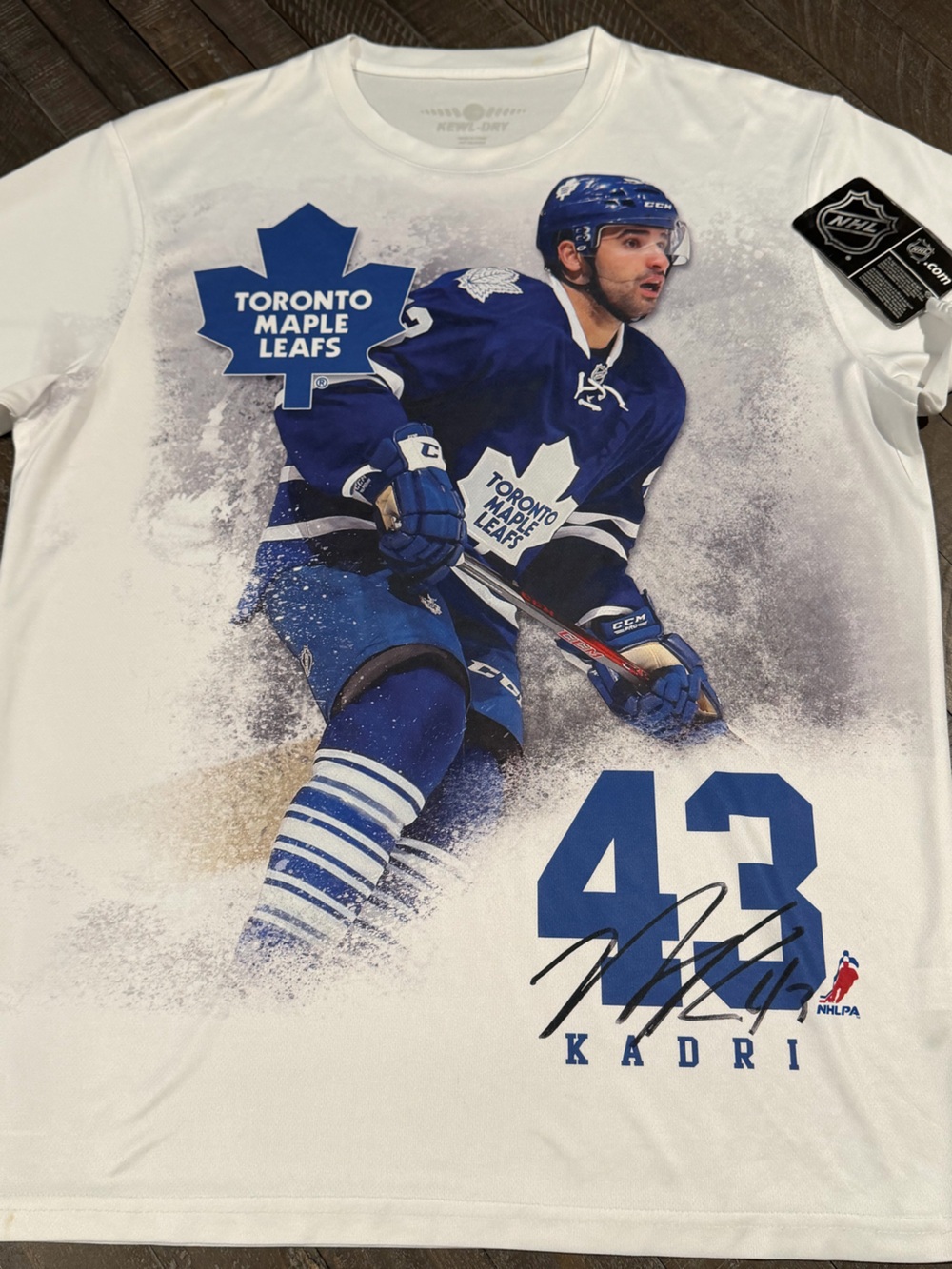NHL Toronto Maple Leafs White & Blue Kadri Graphic Short Sleeve Tee